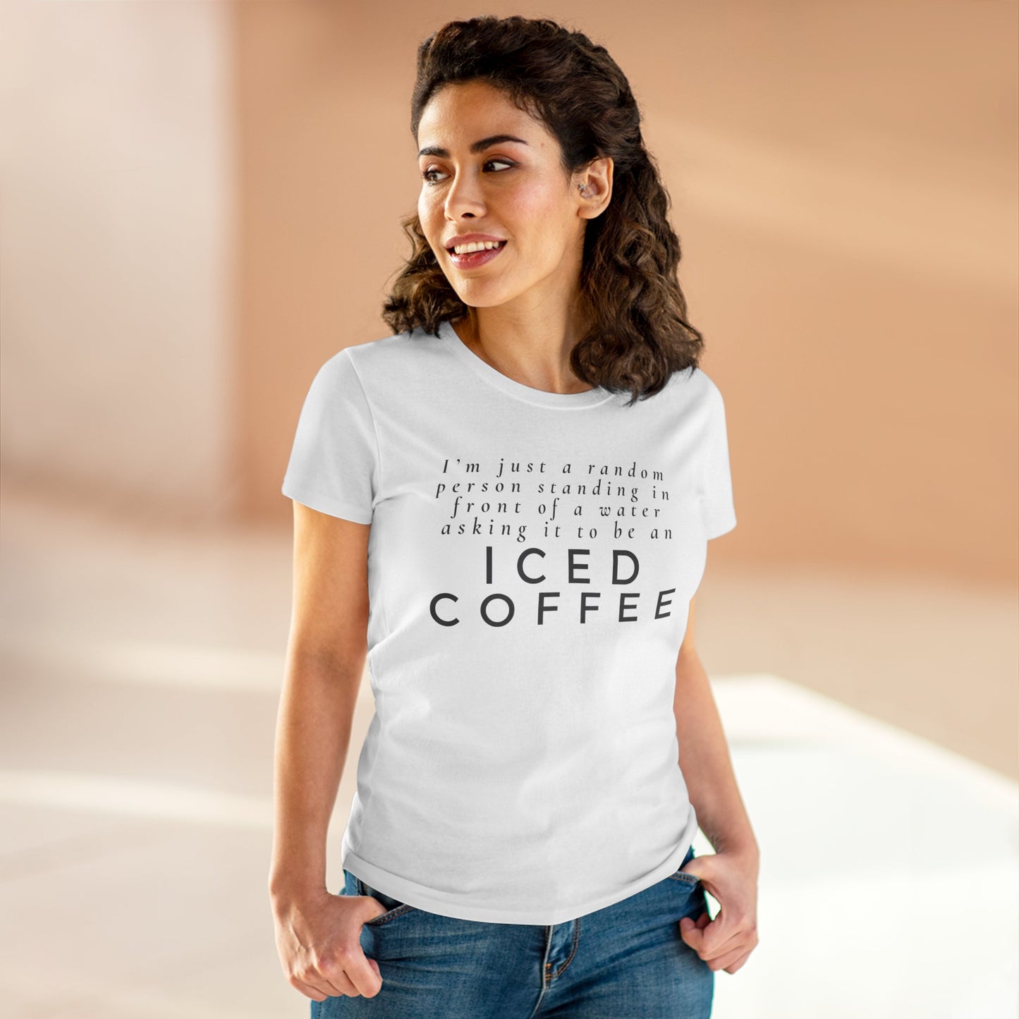 I'm Just A Random Person Standing In front Of A Water Asking it to be an Iced Coffee Shirt